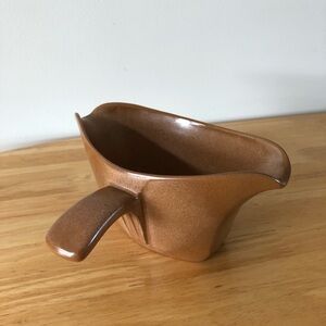 Vintage Frankoma Pottery Plainsman Brown Pattern Double sided Gravy Boat